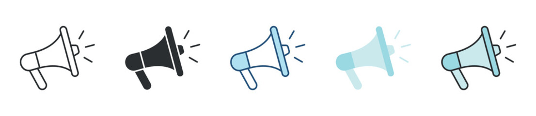 Megaphone Icon Set Multiple Style Collection