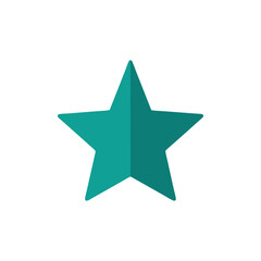 Obraz premium Simple Teal Star Icon on White Background for Design Projects and User Interfaces