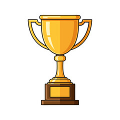 Illustrative gold trophy showcasing victory and achievement in competition, symbolizing success, awards and recognition. Highlighting triumph and