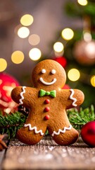 Festive Gingerbread Man Cookie Christmas Treat.