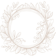 Pastel toned floral, spring colors round frame, vector illustration with empty space for text