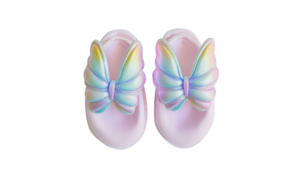 PNG a pair of children's shoes with a bow on a transparent background