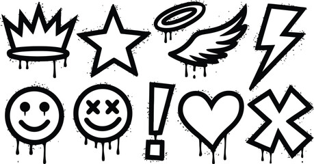 Graffiti Doodle Vector Set – Urban Street Art Icons Collection