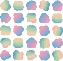 Abstract Pastel Blob Shapes with Watercolor Texture
