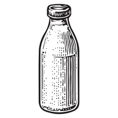 Milk bottle dairy drink hand-drawn classic sketch