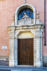 Portal of building in Mantua, Italy