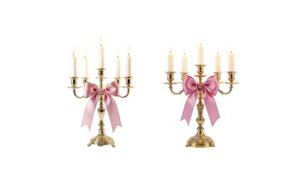Candle holder with candles on transparent background png