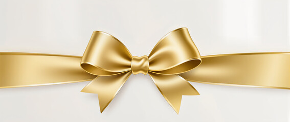 golden bow with ribbon