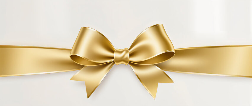 golden bow with ribbon