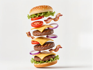 hamburger on a white background