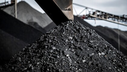 Coal pile and machinery