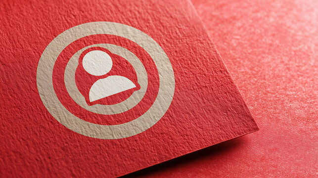 Abstract illustration of a human icon on a textured red background representing user engagement, social media interaction, and online presence concepts