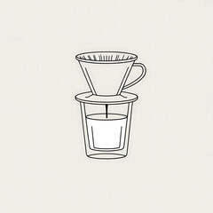 Brewing fresh coffee, simple and elegant, perfect for morning routines and cafe branding