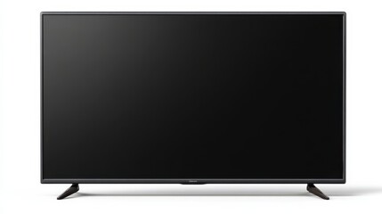 Naklejka premium Sleek, modern television features a slim profile and minimalist design. Ideal for living rooms, bedrooms, or entertainment spaces. Perfect for watching movies and shows