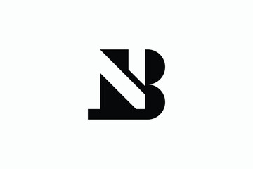 Monochromatic Emblem Displaying an Abstract Design Intertwining the Letters N and B in a Bold and Modern Aesthetic