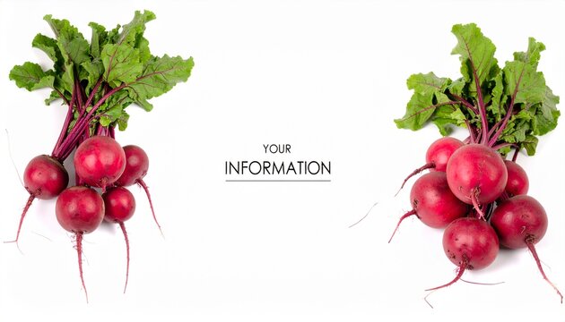 bunch of fresh beets on white background