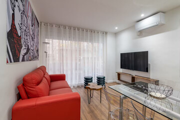 Modern luxury apartment interior in minimal scandinavian style, 3d rendering
