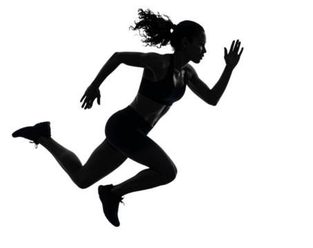  Dynamic Running Person Silhouette, isolated on a transparent background