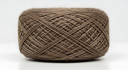 Obraz premium Ball of natural fiber yarn isolated on white background