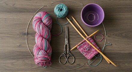Crafting supplies for knitting or crochet 