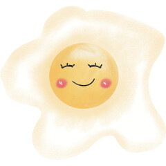 fried egg in a white background