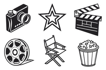 set of cinema icons