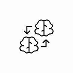 brain data exchange icon sign vector