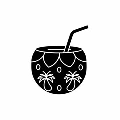 creative details Tropical Drink Shaped Like a Mini Island Icon vector illustration