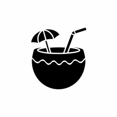 creative details Tropical Drink Shaped Like a Mini Island Icon vector illustration