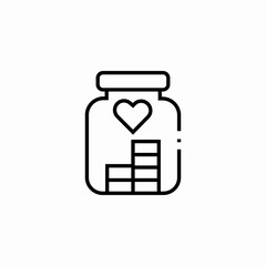 glass jar with money icon sign vector