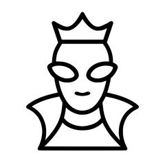 Fototapeta premium Stylized Crowned Figure Minimalist Icon 