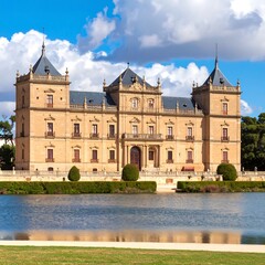 Historic palace by a tranquil lake