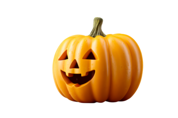 Carved pumpkin with a smiling face for Halloween