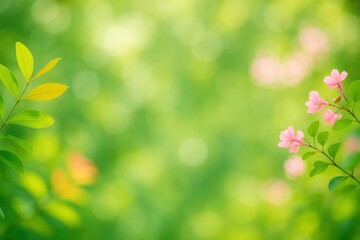 Natural garden bokeh with vibrant foliage creating peaceful outdoor atmosphere for wellness brands and environmental lifestyle marketing content
