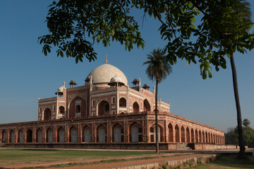 Humayun's tomb in New Delhi - India. It is the tomb of Mughal Emperor Mirza Nasir al-Din Muhammad, commonly known as Humayun, situated in Delhi, India.	