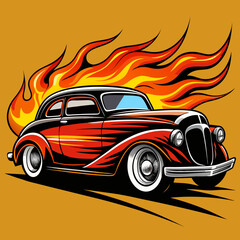 fire car vector
