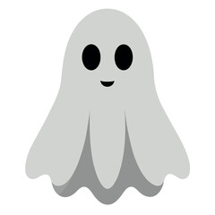 Obraz premium Spooky white ghost with a pure white sheet illustration