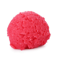 Scoop of delicious sorbet isolated on white