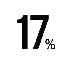 Fototapeta premium Vector illustration of seventeen percent symbol isolated on white background