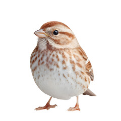 Naklejka premium Close-up of a Beautiful Sparrow Bird Standing on a White Surface