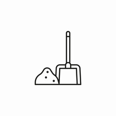 dustpan and dirt pile icon sign vector