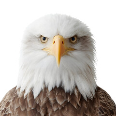 Obraz premium Majestic Bald Eagle Portrait Isolated on White Background