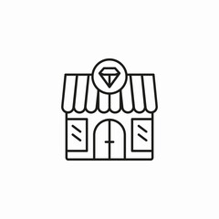 jewelry store front icon sign vector