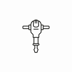 jackhammer drilling tool icon sign vector