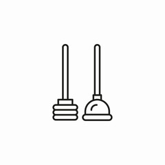 plungers side by side icon sign vector