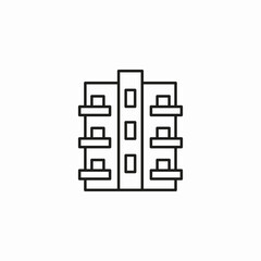 residential apartment building icon sign vector