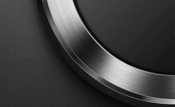 Close-up of a brushed metal bezel on a dark background
