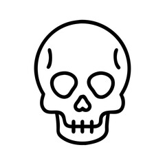 Fototapeta premium Skull icon in black outline on a white background for design 