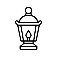 Vintage lantern icon outline on white background concept of set icon  
