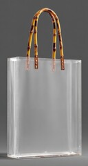 Clear tote bag with bamboo handles